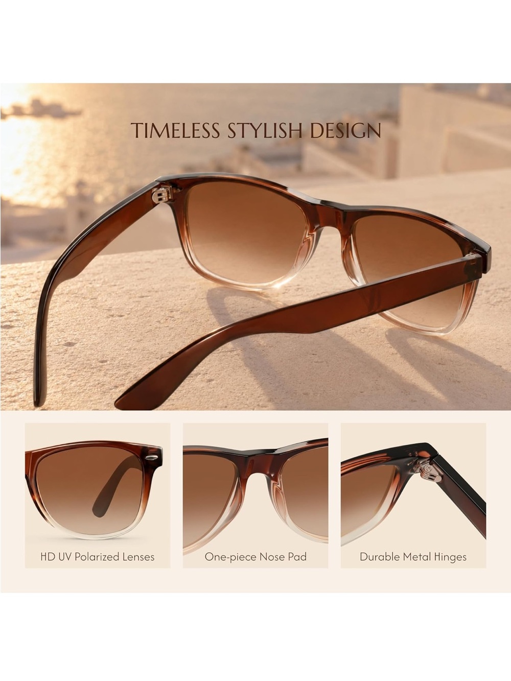 Retro Polarized UV400 Protection Sunglasses for Women Driving Travel 3 pair - Picture 7 of 7